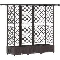 Syfax Hochbeet mit Rankgitter und Dach Braun 164 x 40 x 121 cm PP