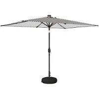 vidaXL Gartenparasol mit LED-Lichtern und Sockel 200 x 300 cm