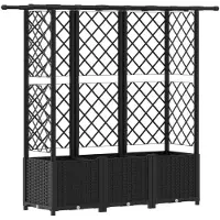 Syfax Hochbeet mit Rankgitter und Dach Schwarz 163,5 x 40 x 136 cm PP