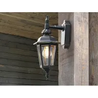 Meine Wunschleuchte LED Außenwandleuchte, Außenwandlaterne Landhausstil, Fassadenbeleuchtung Schwarz