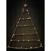 Spetebo Deko Wandbaum aus Holz mit LED Lichterkette - 90x70 cm