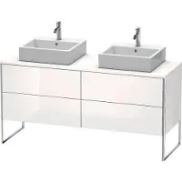 Duravit XSquare Konsolenwaschtischunterbau freistehend, für zwei Becken, 4 Auszüge, 1600x778x548mm, XS4927B1616, Farbe: Eiche Schwarz Dekor