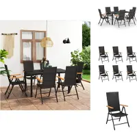 vidaXL 7-tlg. Garten-Essgruppe Schwarz und Braun - Gartenmöbel-Sets