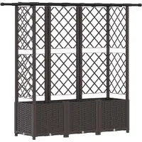 Syfax Hochbeet mit Rankgitter und Dach Braun 163,5 x 40 x 136 cm PP