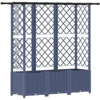 Syfax Hochbeet mit Rankgitter und Dach Grau 163,5 x 40 x 136 cm PP