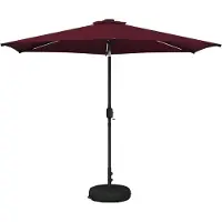 vidaXL Gartenparasol mit LED-Lichtern und Sockel 300 x 300 cm