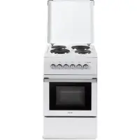 De'Longhi DL554EWP2, freistehender Herd, Weiß, Drehknöpfe, Aluminium, versiegelte Kochfelder, 4 Kochzonen
