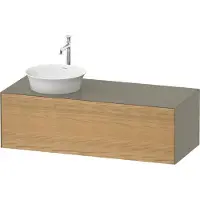 Duravit White Tulip, Waschtischunterbau wandhängend, Breite 1300 x Tiefe 550mm, mit 1x Auszug, mit Tip-on Technik, WT4977LH5H2