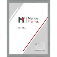 MendeFrames Holzrahmen Massivholz Klarglas 50x75 cm hellgrau H300