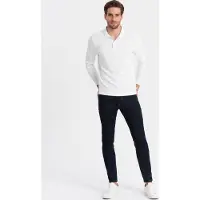 OMBRE Clothing Herren-T-Shirt mit Kragen Hodred weiß XL