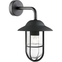 Searchlight Außenwandleuchte Toronto, schwarz IP44, Stahl, Glas, E27