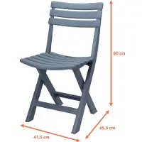 Spetebo Kunststoff Klappstuhl 80 x 45 cm - blau - Garten und Balkon Bistrostuhl klappbar