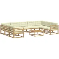 vidaXL Outdoor-Sofagarnitur 10 stk. Weiß und Creme