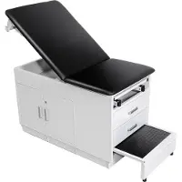 StarTech.com Untersuchungsliege - Praxisliege - Tragkraft 227 kg - Rückenlehne verstellbar - Abschließbarer Schrank & 2 Schubladen - Papierrollenhalter - Maße 138 x 70 x 78 cm
