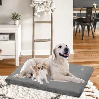 Merkloos Hundebett für große Hunde, waschbares Hundekissen, wasserdichtes Hundebett XXL 119x74x7,6cm, Hundekissen geeignet für Käfige, Hundematte mit abnehmbarem und waschbarem Bezug für große Hunde, grau