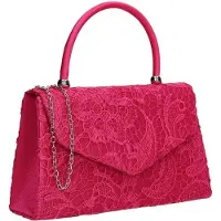 OEM Damen kleine rote Vintage-Handtasche mit Kettengurten und Schnappverschluss