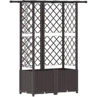 Syfax Hochbeet mit Rankgitter und Dach Braun 124 x 40 x 136 cm PP
