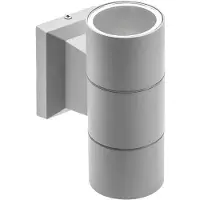 GTV lighting Außenwandleuchte MINI , 2x10 W, IP54, grau – Fassadenleuchte