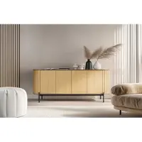 Yourhouse24 XXL-Sideboard ROTTO RT-04 (200 cm) – Eiche Vincenza &amp; Eukalyptus | 4 Türen