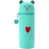 OEM Kawaii Etui 2-in-1, grünes Etui mit Reißverschluss, großes Etui für Schüler und Teenager Mädchen, schattige Cartoon-Tier-Design