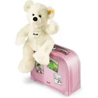 Steiff Teddybär Lotte, weiß mit Koffer, 28 cm