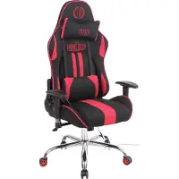 CLP Gaming Bürostuhl Limit XM Mit Stoffbezug I Gamingstuhl mit Fußablage I Höhenverstellbar I Computerstuhl Mit Massagefunktion, Farbe: schwarz/rot