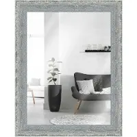MendeFrames Wandspiegel Massivholz Vintage-Look 20x28 cm grau