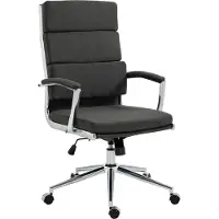 CLP Bürostuhl Cleveland I Ergonomischer Schreibtischstuhl I Höhenverstellbar mit Wippfunktion I Chefsessel mit Armlehnen, Farbe: dunkelgrau, Material: Stoff