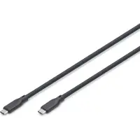 Digitus USB Silikon Kabel, USB4 Version 2.0, USB 80Gbps, 1m, schwarz, 1 m, USB C, USB C, USB4 Gen 2x2, 80 Gbit/s, Schwarz