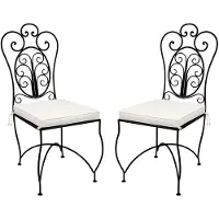 Marrakesch Orient & Mediterran Interior 2er-Set Gartenstühle Cordoba 105 cm – handgeschmiedetes Eisen – mit Sitzkissen