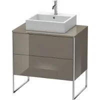 Duravit XSquare Konsolenwaschtischunterbau freistehend, 2 Auszüge, 800x778x548mm, XS492008989, Farbe: Flannel Grey Hochglanz Lack