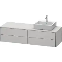 Duravit XSquare Konsolenwaschtischunterbau wandhängend, 4 Schubkästen, Becken rechts, 1600x400x548mm, XS4914R3939, Farbe: Nordic Weiß Seidenmatt Lack