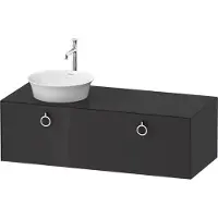 Duravit White Tulip, Waschtischunterbau wandhängend, Breite 1300 x Tiefe 550mm, mit 1x Auszug, mit Griff, WT4982LH1H1