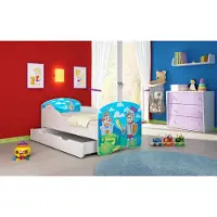 ACMA I Jugendbett Kinderbett Junior-Bett Komplett-Set mit Matratze Lattenrost Weiß 32 Ritter 140x70 + Bettkasten