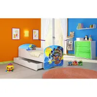 ACMA I Jugendbett Kinderbett Junior-Bett Komplett-Set mit Matratze Lattenrost Weiß 21 Piraten 160x80 + Bettkasten