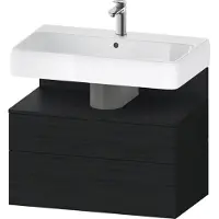 Duravit Collection One Waschtischunterbau, 1 Auszug und 1 Schublade, 790x470x590mm, Nische Eiche Schwarz, QA4394016160010, Farbe: Eiche Schwarz/mit Nischenbeleuchtung