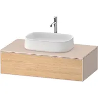 Duravit Zencha Konsolenwaschtischunterbau, 1000x550x281mm, 1 Ausschnitt mittig, ZE4811030830000, Farbe: Front: Eiche Natur/Korpus: Taupe supermatt