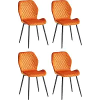 CasaDolce Esszimmerstuhl MOLINA, 4er-set, orange, weiche Stoffpolsterung, 48x59,5x86 cm, Schaumstofffüllung, 120 kg max belastung