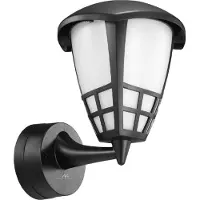 Macleans Wandleuchte 1xE27 , max. Belastung 60W, IP65, schwarz, MCE519 B + LED-Glühbirne E27, 8W 230V Energy MCE268 WW warmweiß 3000K 1055lm