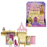 Disney Belles Schloss - Inspiriert von "Die Schöne und das Biest", Puppenhaus-Spielset, Reisespielzeug und Geschenke für Kinder, HPW94 HLW94