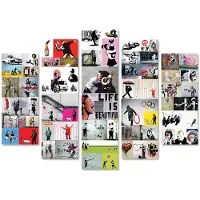 Giallobus Banksy - Banksy Collage 2 - 140L x 100B cm - MDF-Holz
