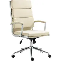 CLP Bürostuhl Cleveland I Ergonomischer Schreibtischstuhl I Höhenverstellbar mit Wippfunktion I Chefsessel mit Armlehnen, Farbe: creme, Material: Stoff