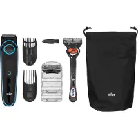 Braun BeardTrimmer 5 BT5341, Waschbar, Akku, Schwarz, Blau