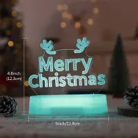 Rosikey 3D Weihnachten Nachtlicht LED Illusion Lampe mit 7 Farben Batteriebetrieben Nachtlichter mit Fernbedienung Nachttischlampe Party Weihnachtsdekoration