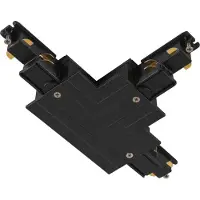 SLV 1006527 S-TRACK T-Verbinder, 3-Phasen-Einbauschiene, Erde innen links, mit Einspeisemöglichkeit, DALI, PHASE, schwarz