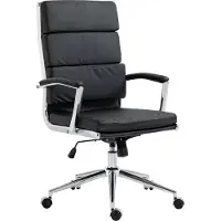 CLP Bürostuhl Cleveland I Ergonomischer Schreibtischstuhl I Höhenverstellbar mit Wippfunktion I Chefsessel mit Armlehnen, Farbe: schwarz, Material: Kunstleder