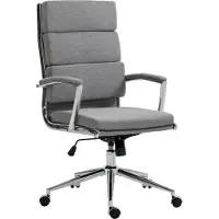 CLP Bürostuhl Cleveland I Ergonomischer Schreibtischstuhl I Höhenverstellbar mit Wippfunktion I Chefsessel mit Armlehnen, Farbe: grau, Material: Stoff