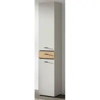 Inn.Furn Badezimmer Hochschrank "Matteo" in Kaschmir und Evoke Eiche 32 x 191 cm