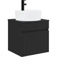 Syfax Wandmontierter Waschbeckenunterschrank Schwarz