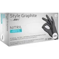 Ampri Style Graphite Nitrilhandschuhe, puderfrei, anthrazit 01172-L , 1 Karton = 10 Packungen à 100 Stück, Größe L
